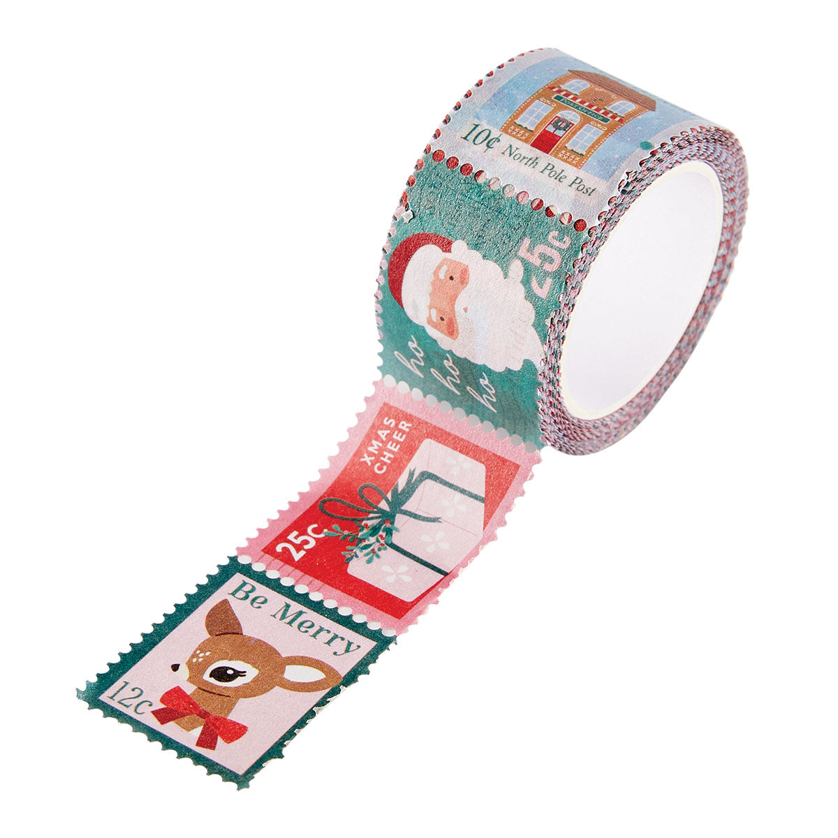 Spellbinders Dear Santa Postage Stamp Washi Tape scse-047 roll