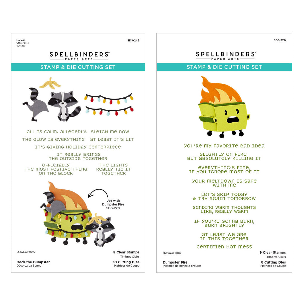 Spellbinders Deck the Dumpster Stamp and Die Bundle