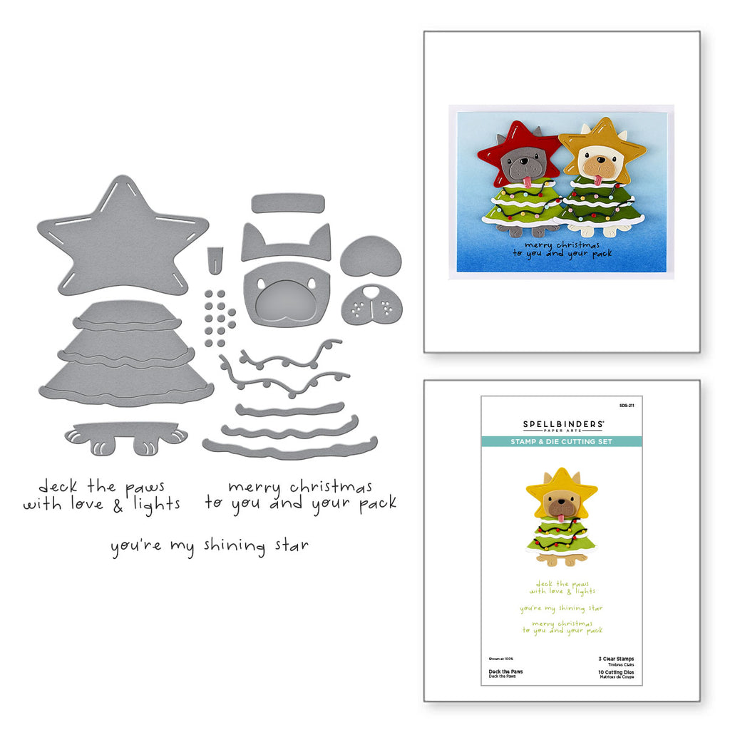 Spellbinders Deck the Paws Clear Stamp and Die Set sds-211
