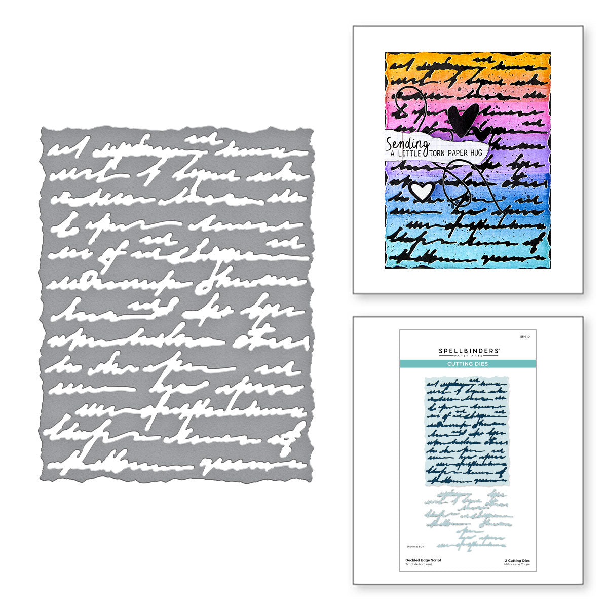 Spellbinders Deckled Edge Script Etched Dies s5-710