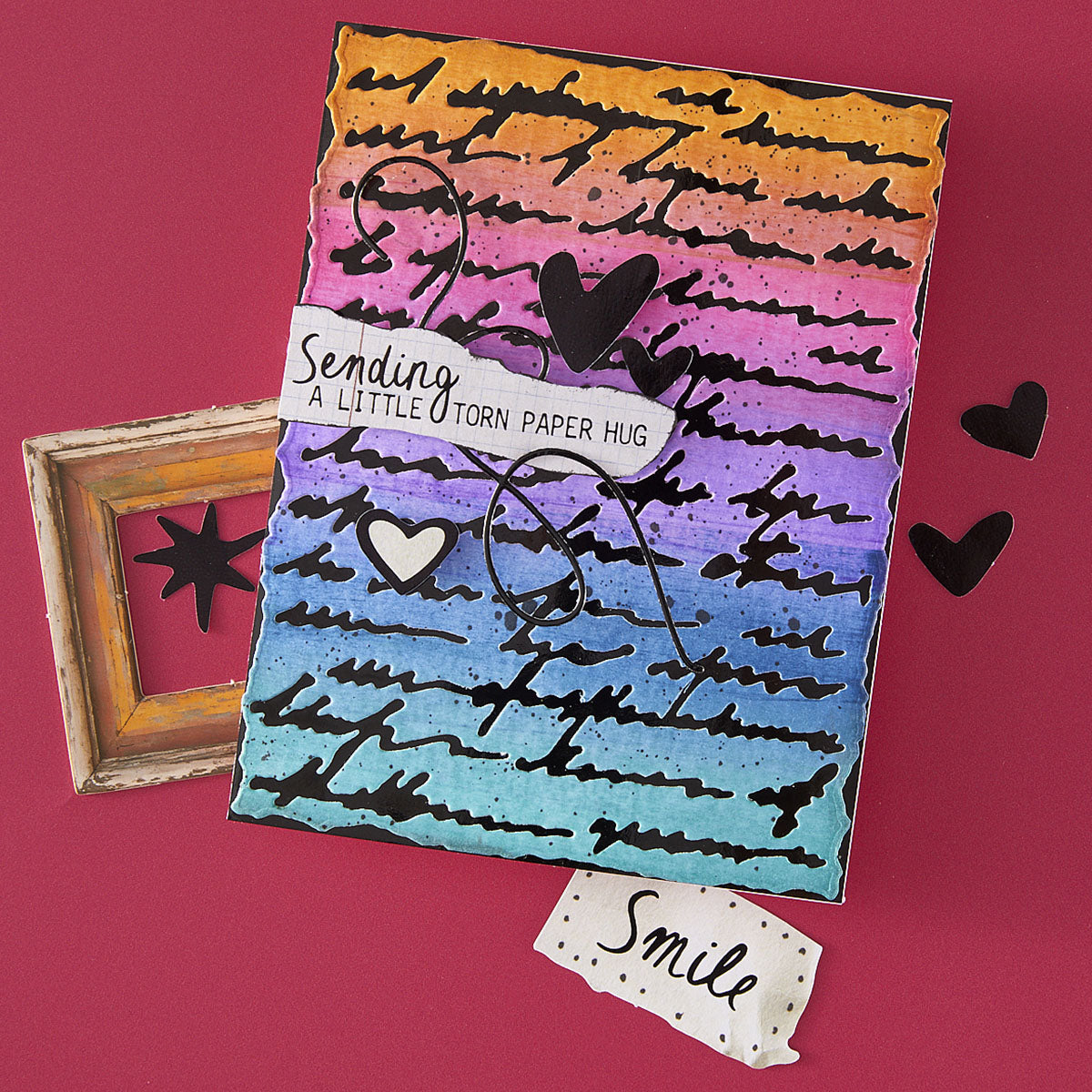 Spellbinders Deckled Edge Script Etched Dies s5-710 hug