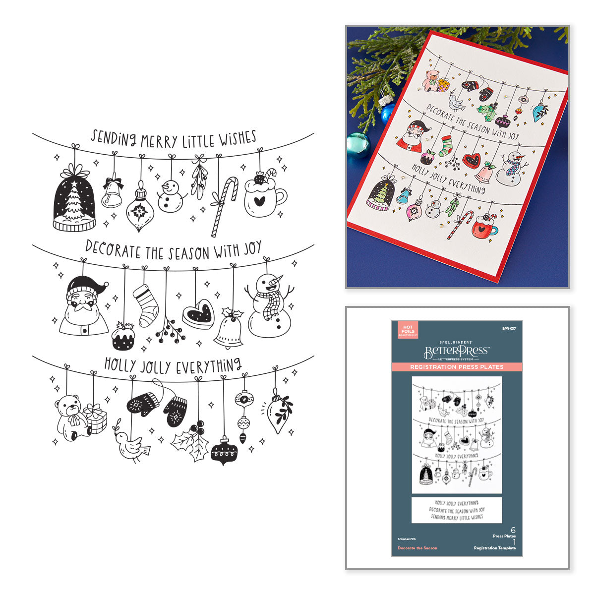 Spellbinders Decorate the Season Registration Press and Foil Plate bpr-037