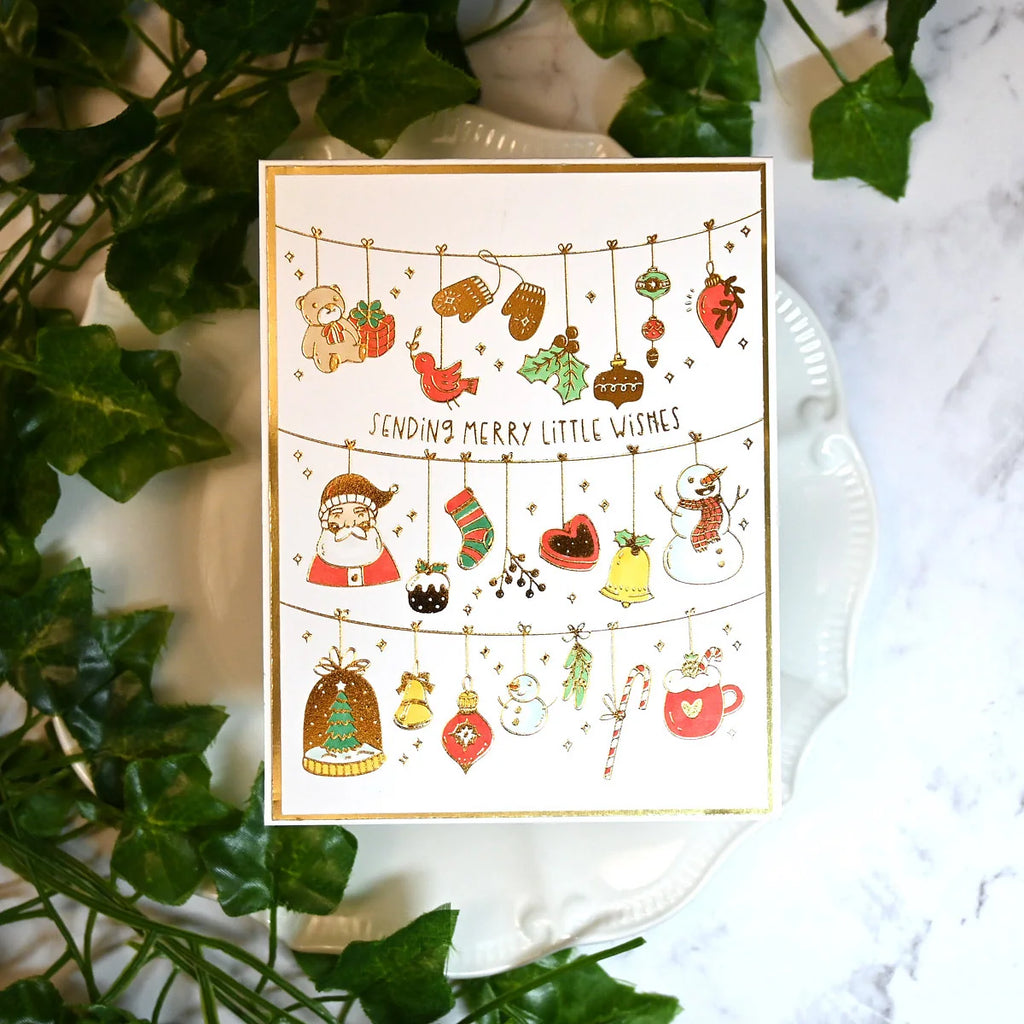 Spellbinders Decorate the Season Registration Press and Foil Plate bpr-037 snowman mittens teddy bear presents sending merry little wishes card
