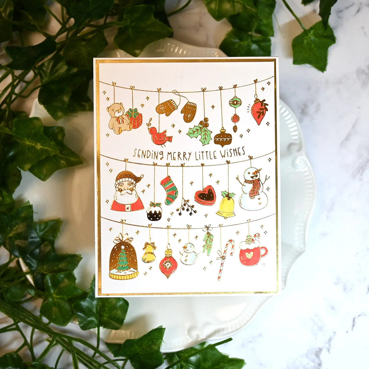 Spellbinders Decorate the Season Registration Press and Foil Plate bpr-037 snowman mittens teddy bear presents sending merry little wishes card