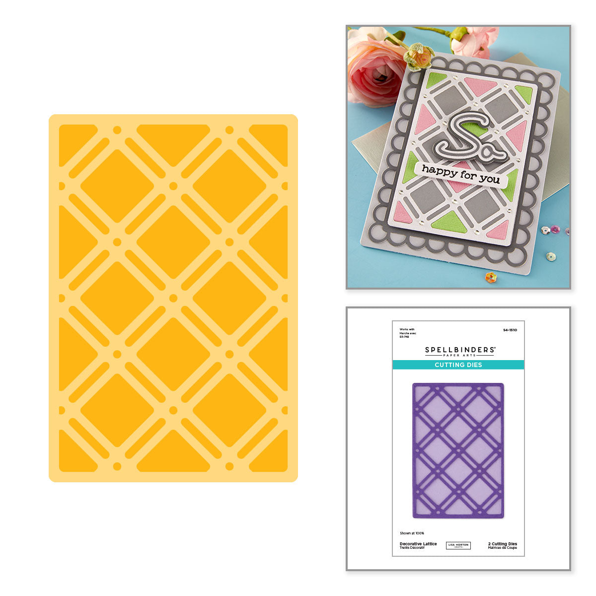 Spellbinders Decorative Lattice Etched Dies s4-1510