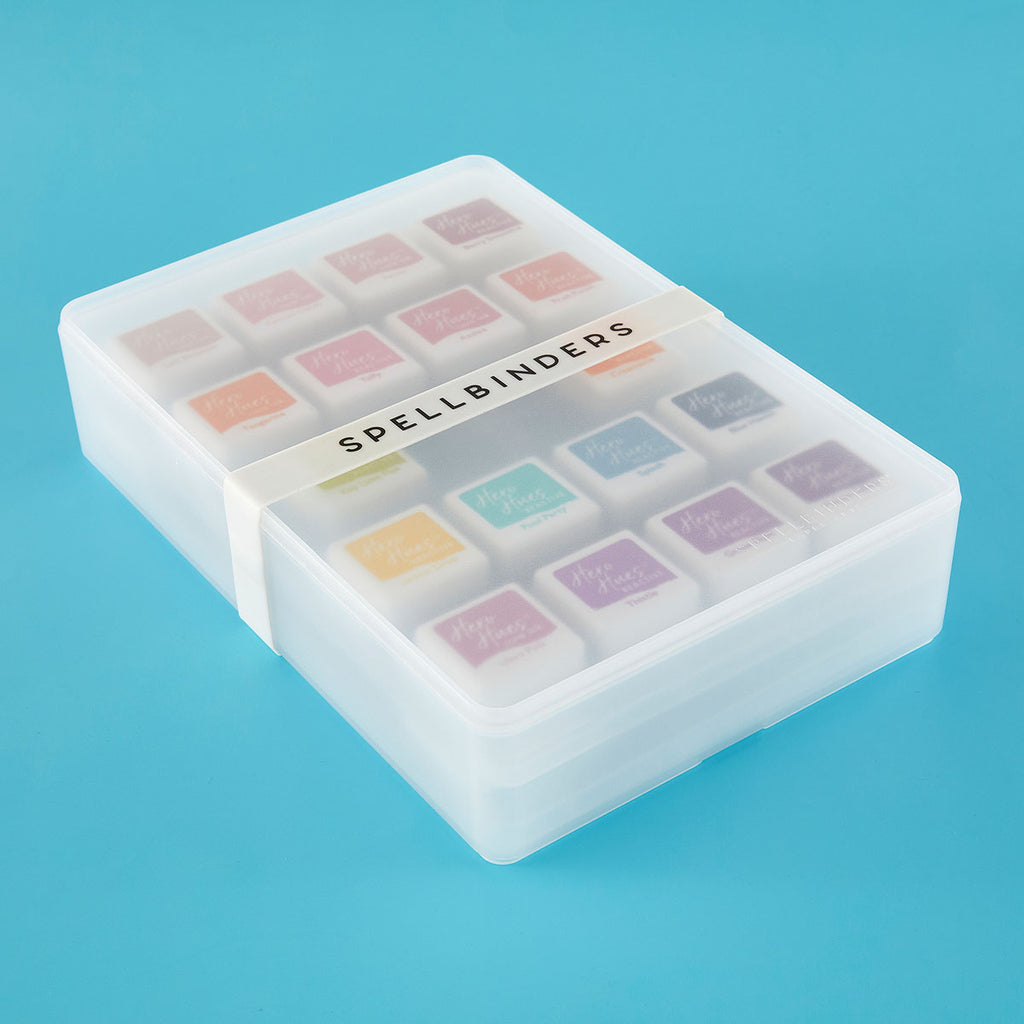 Spellbinders Deep Stax Ink Cube Trays t-106 filled with mini ink pads closed box