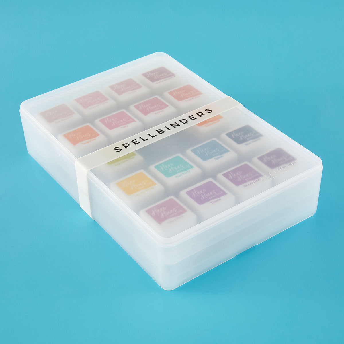 Spellbinders Deep Stax Ink Cube Trays t-106 filled with mini ink pads closed box