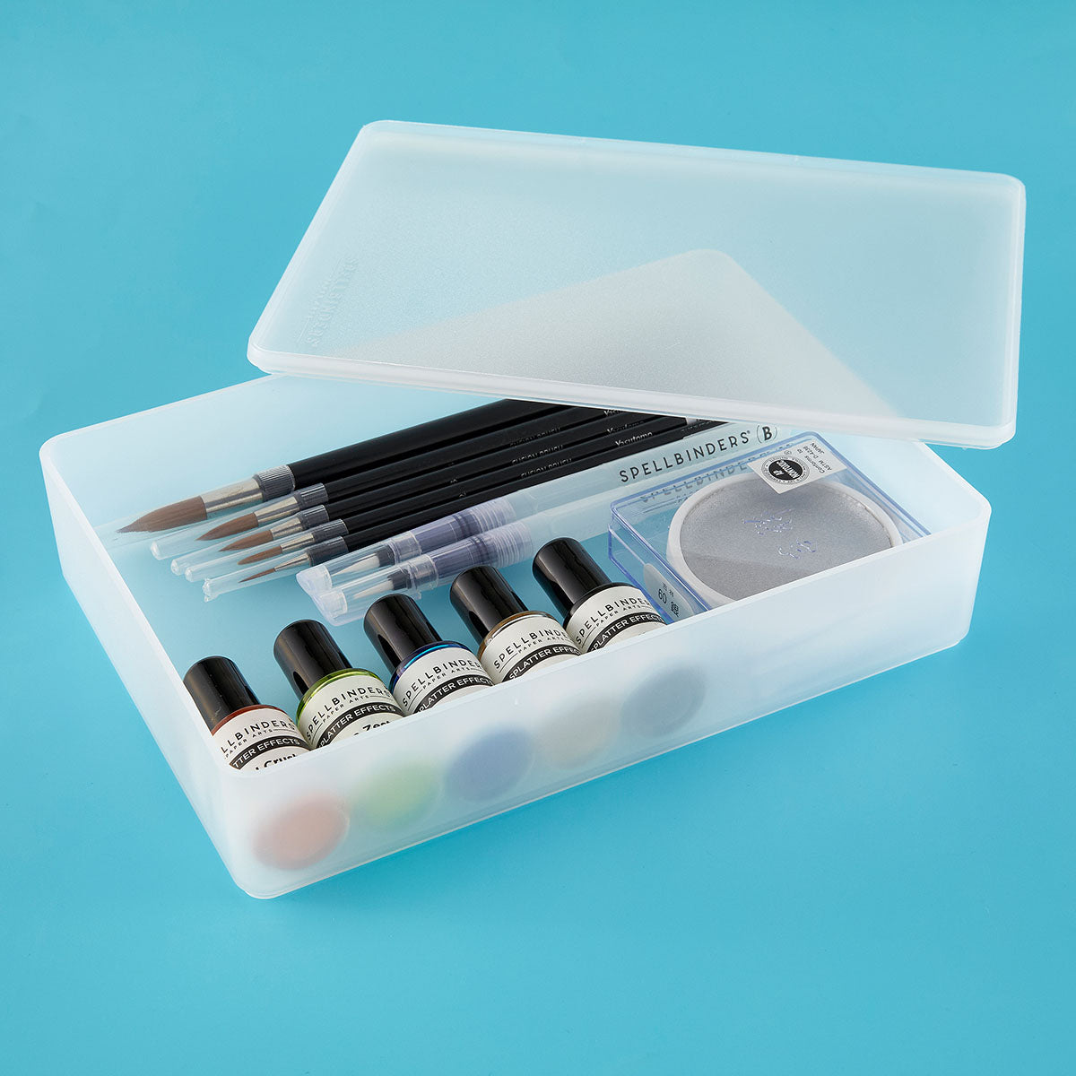 Spellbinders Deep Stax Large Tray Set t-108 open full of product