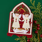 Spellbinders Divine Arch Card Creator Etched Dies s7-292 angels holding candles flower headbands sending blessings card