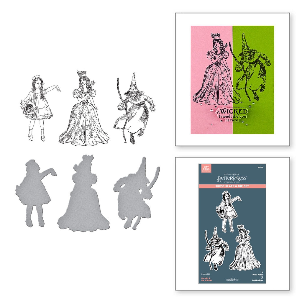 Spellbinders Dorothy and the Witches BetterPress Plate and Die Set bp-333