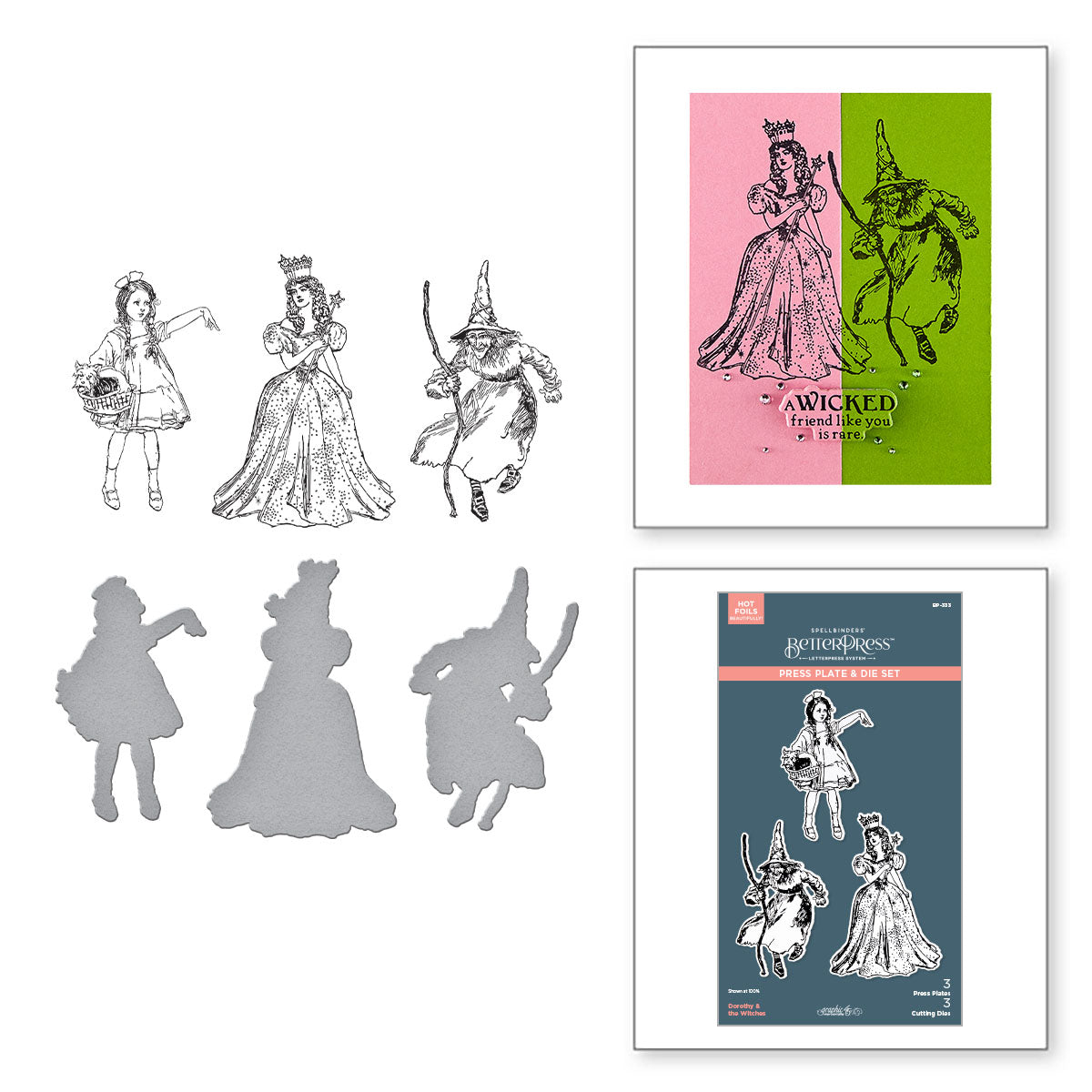 Spellbinders Dorothy and the Witches BetterPress Plate and Die Set bp-333
