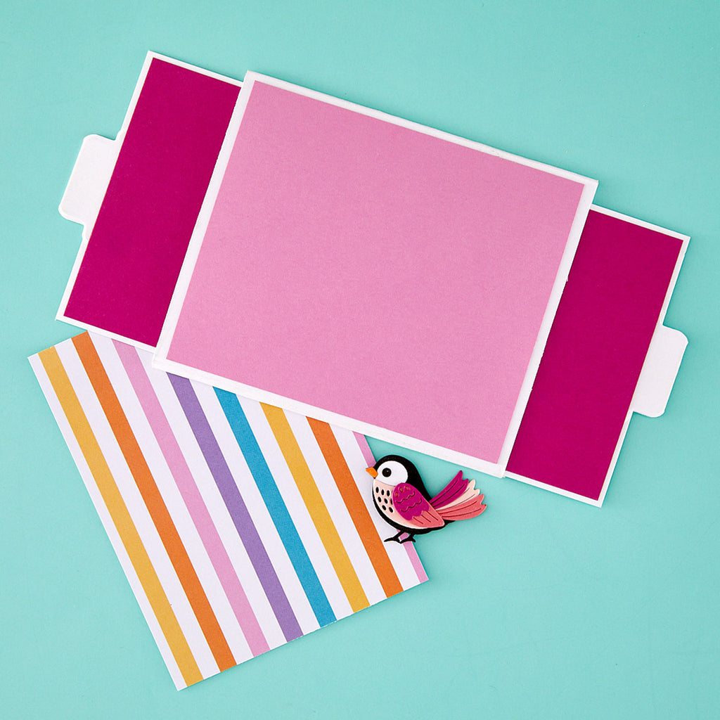 Spellbinders Double Slider Kinetic Card Blanks scs-371 pink and striped example