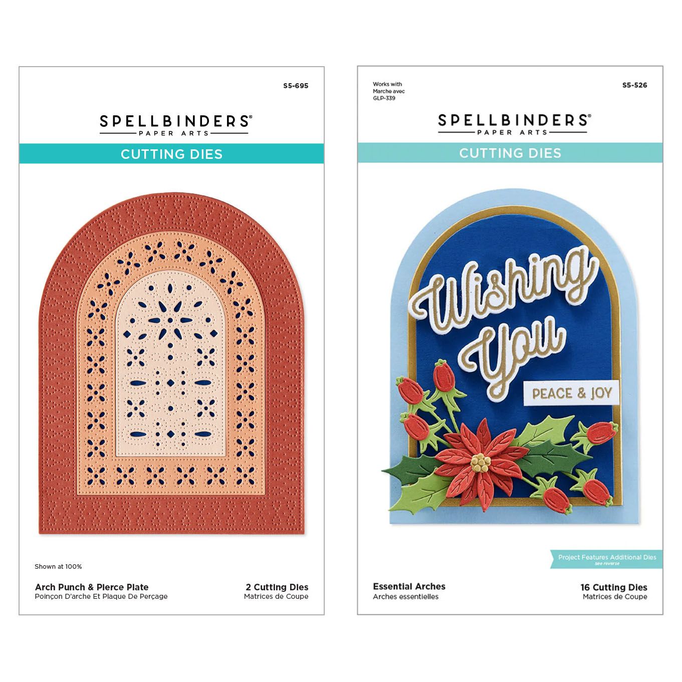 Spellbinders Essential Arch Punch and Pierce Plate Etched Dies Bundle
