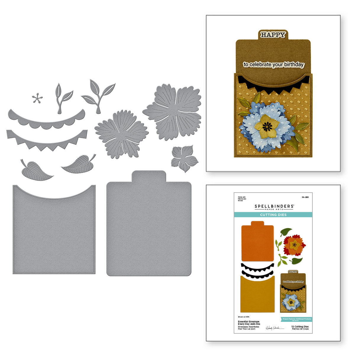 Spellbinders Essential Envelope Every Day Add-Ons Etched Dies s6-260