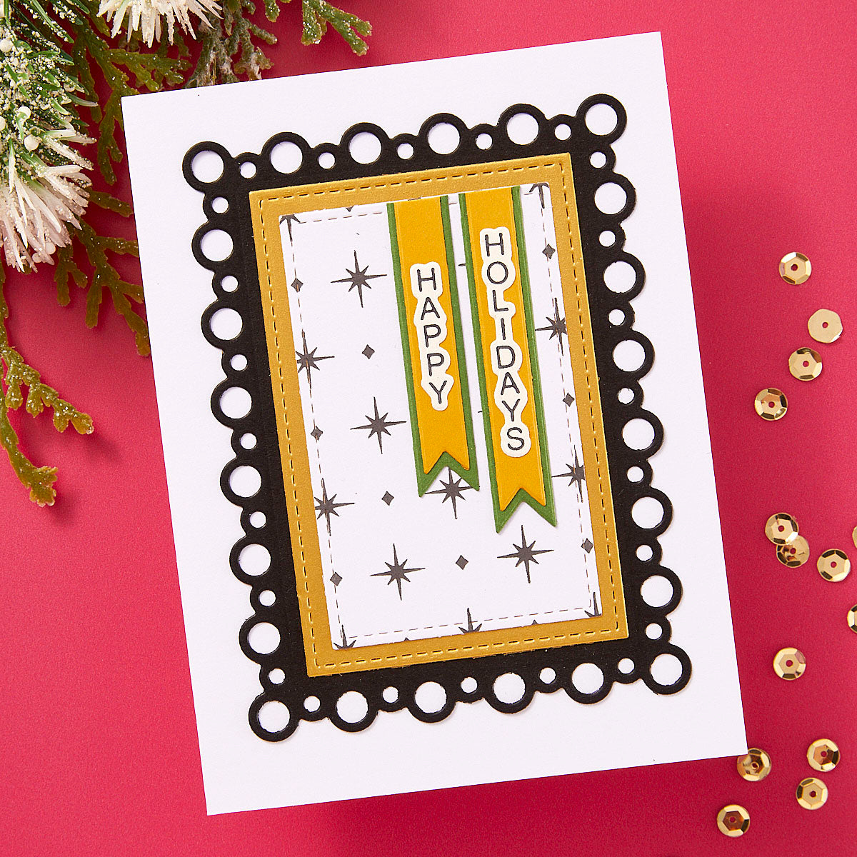 Spellbinders Essential Tag Accessories Press Plate and Die Set bp-214 happy holidays