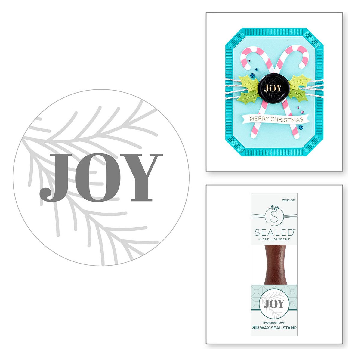 Spellbinders Evergreen Joy 3D Wax Seal Stamp ws3d-007