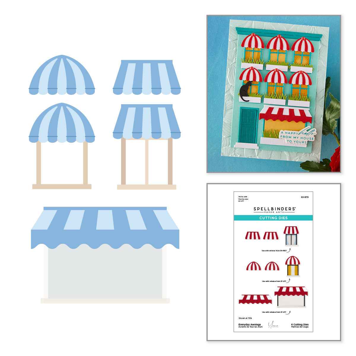 Spellbinders Everyday Awnings City Holiday Add On Dies s3-579