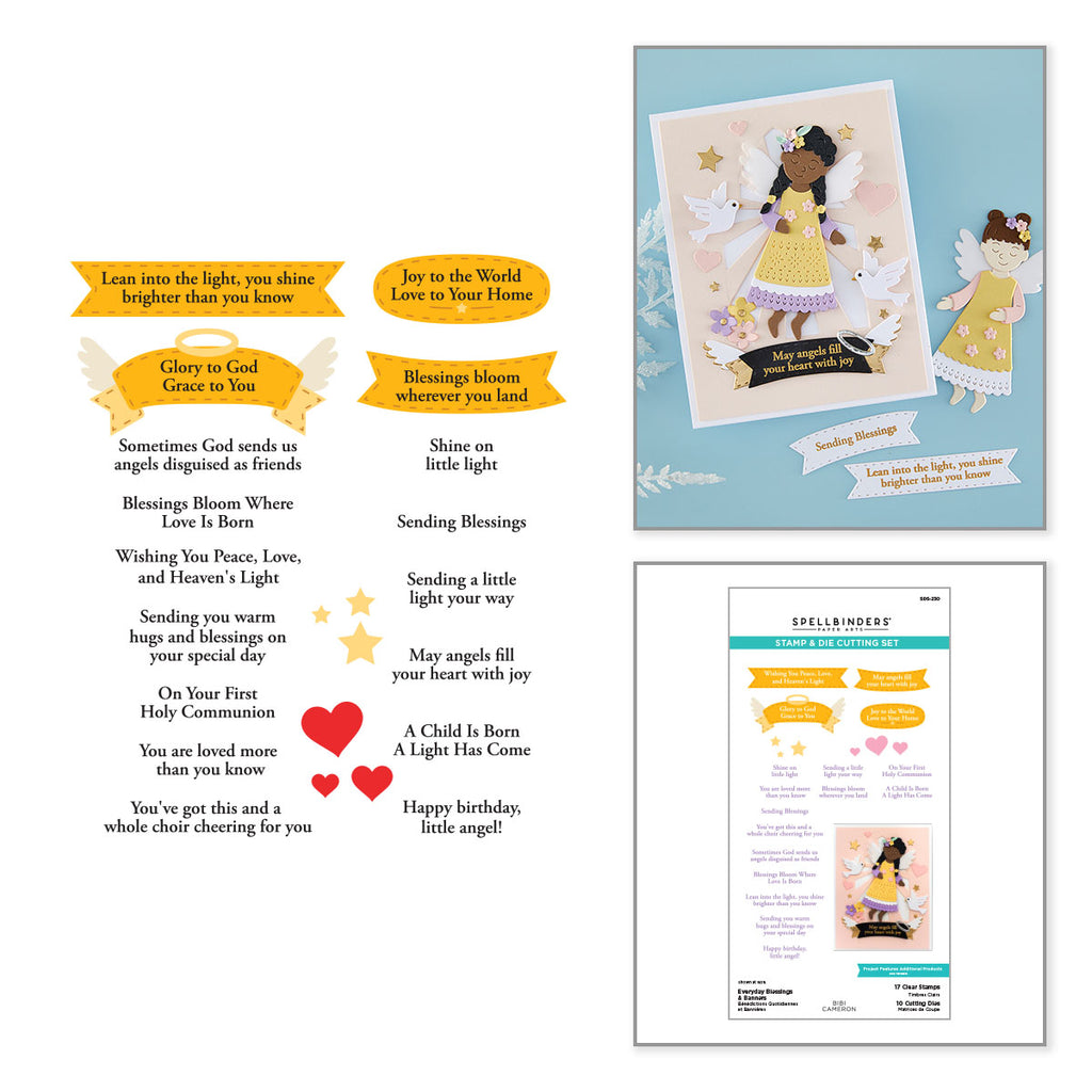 Spellbinders Everyday Blessings and Banners Stamp and Die Set sds-230