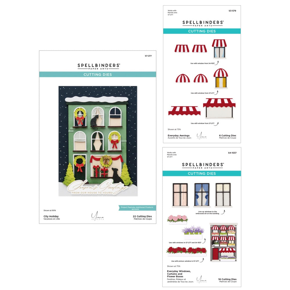 Spellbinders Everyday City Holiday Building and Window Die Bundlea