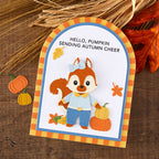Spellbinders Fall Adventures And Summer Camp Die Bundle fox pumpkin sending autumn cheer card