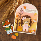 Spellbinders Fall Adventures And Summer Camp Die Bundle hedgehog pumpkin spice autumn card