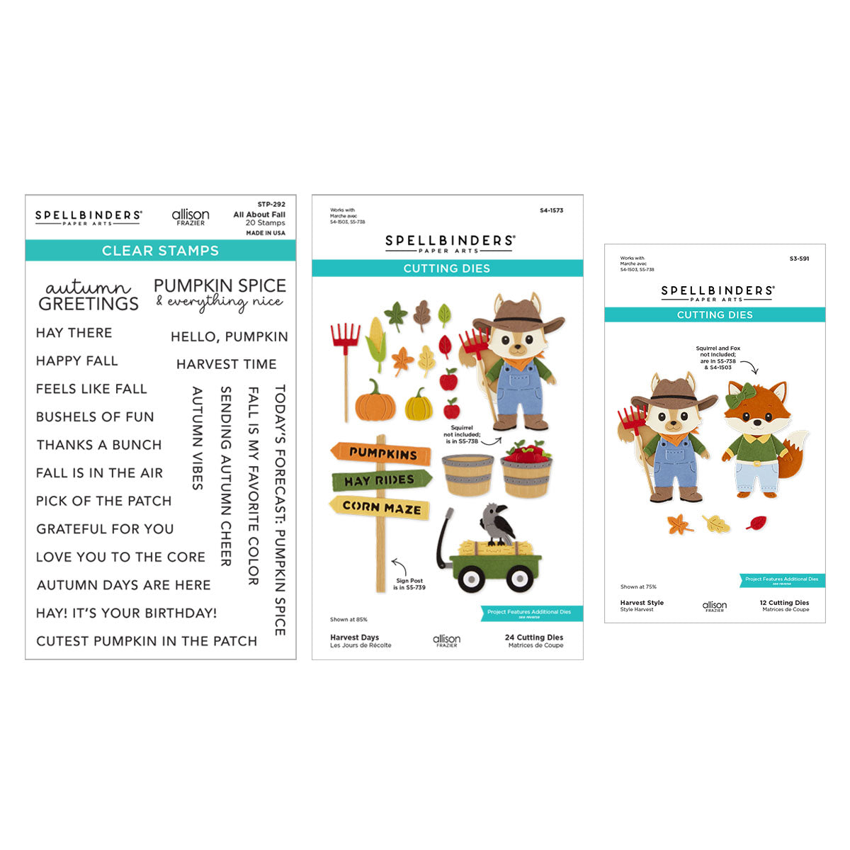 Spellbinders Fall Adventures I Want It All Stamp and Die Set bd-1154