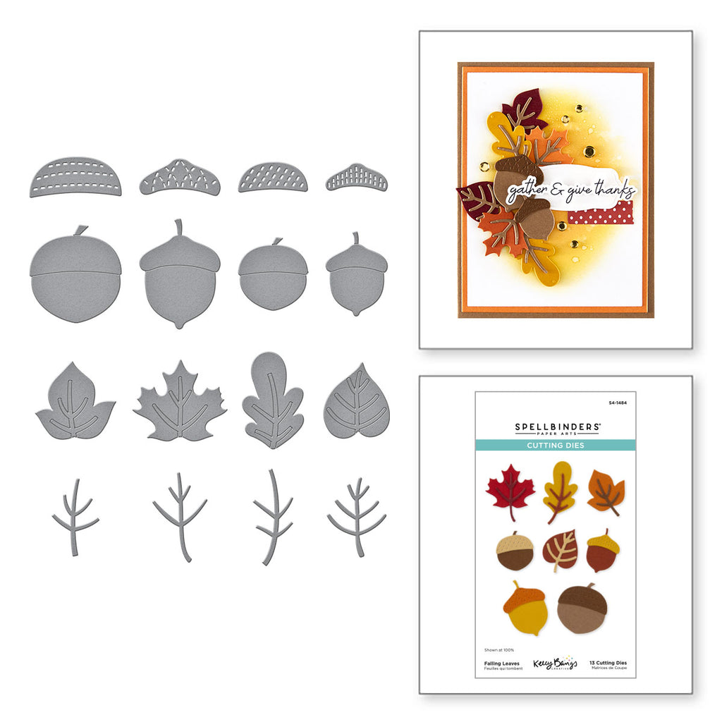 Spellbinders Falling Leaves Etched Dies s4-1484