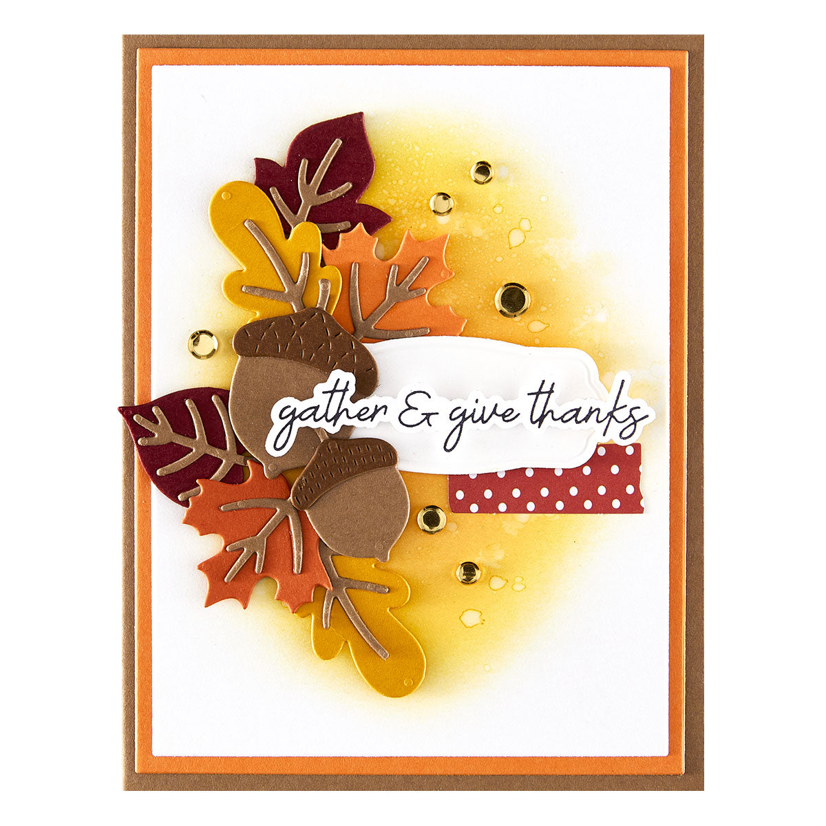 Spellbinders Falling Leaves Etched Dies s4-1484 acorn