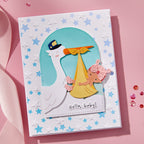 Spellbinders Falling Stars BetterPress Plate bp-262 hello baby