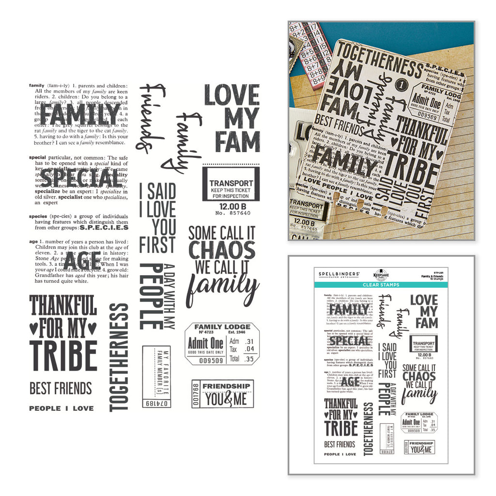 Spellbinders Family and Friends Clear Stamp Set stp-281