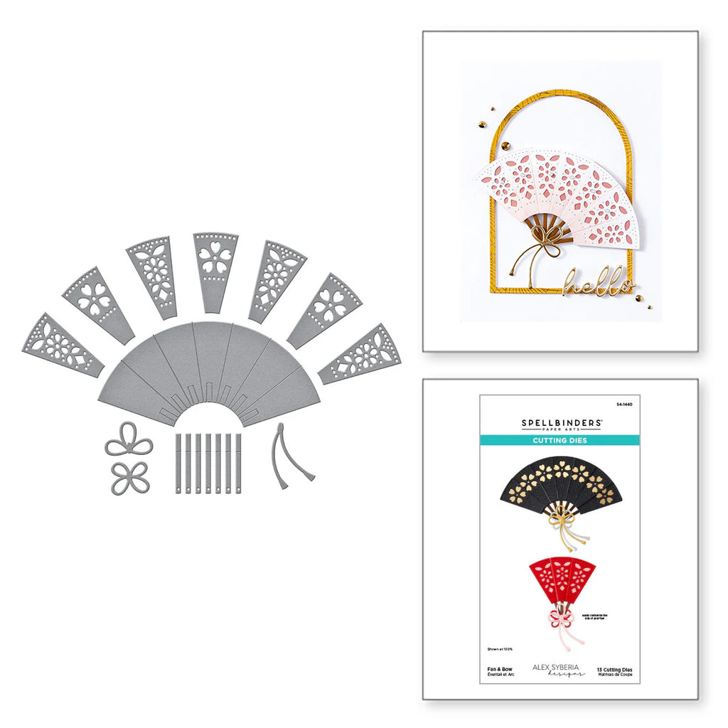 Spellbinders Fan and Bow Etched Dies s4-1440