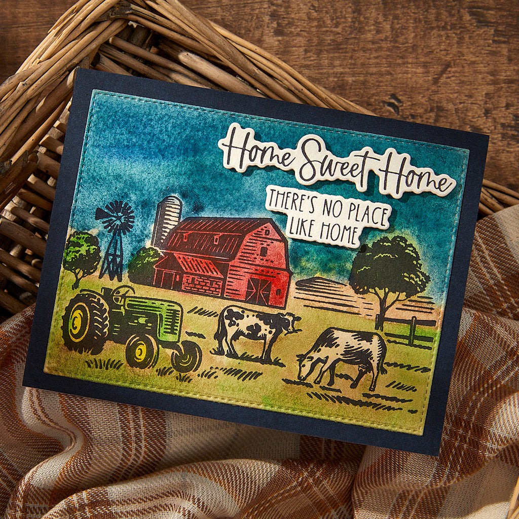 Spellbinders Farm Sweet Farm Registration BetterPress Plate and Die Set bpr-019 home