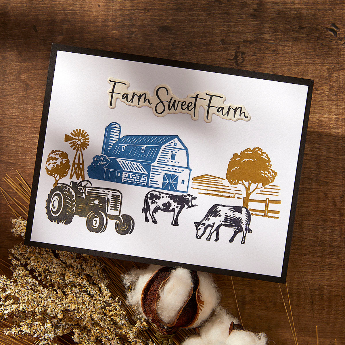 Spellbinders Farm Sweet Farm Registration BetterPress Plate and Die Set bpr-019 home tractor