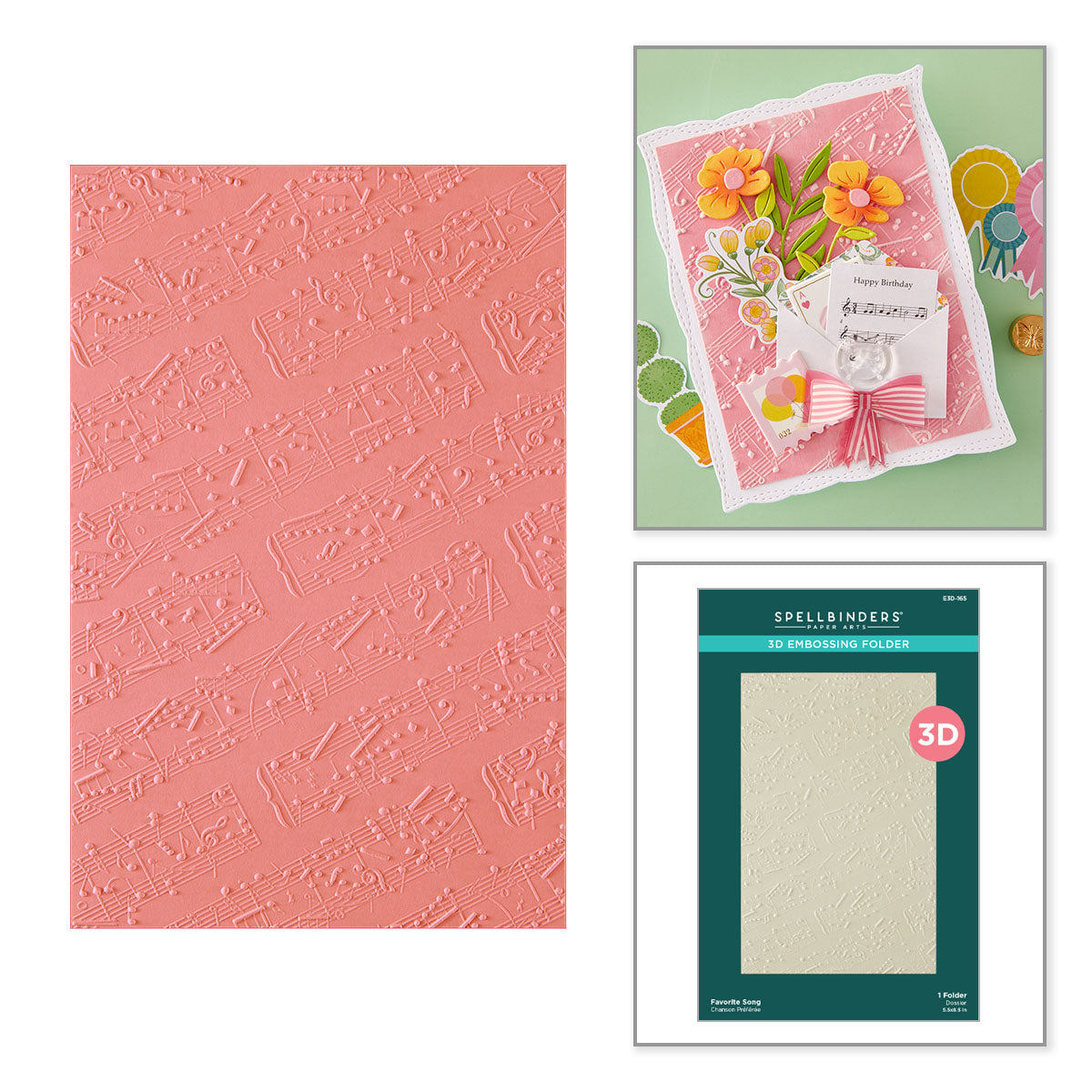 Spellbinders Favorite Song 3D Embossing Folder e3d-165