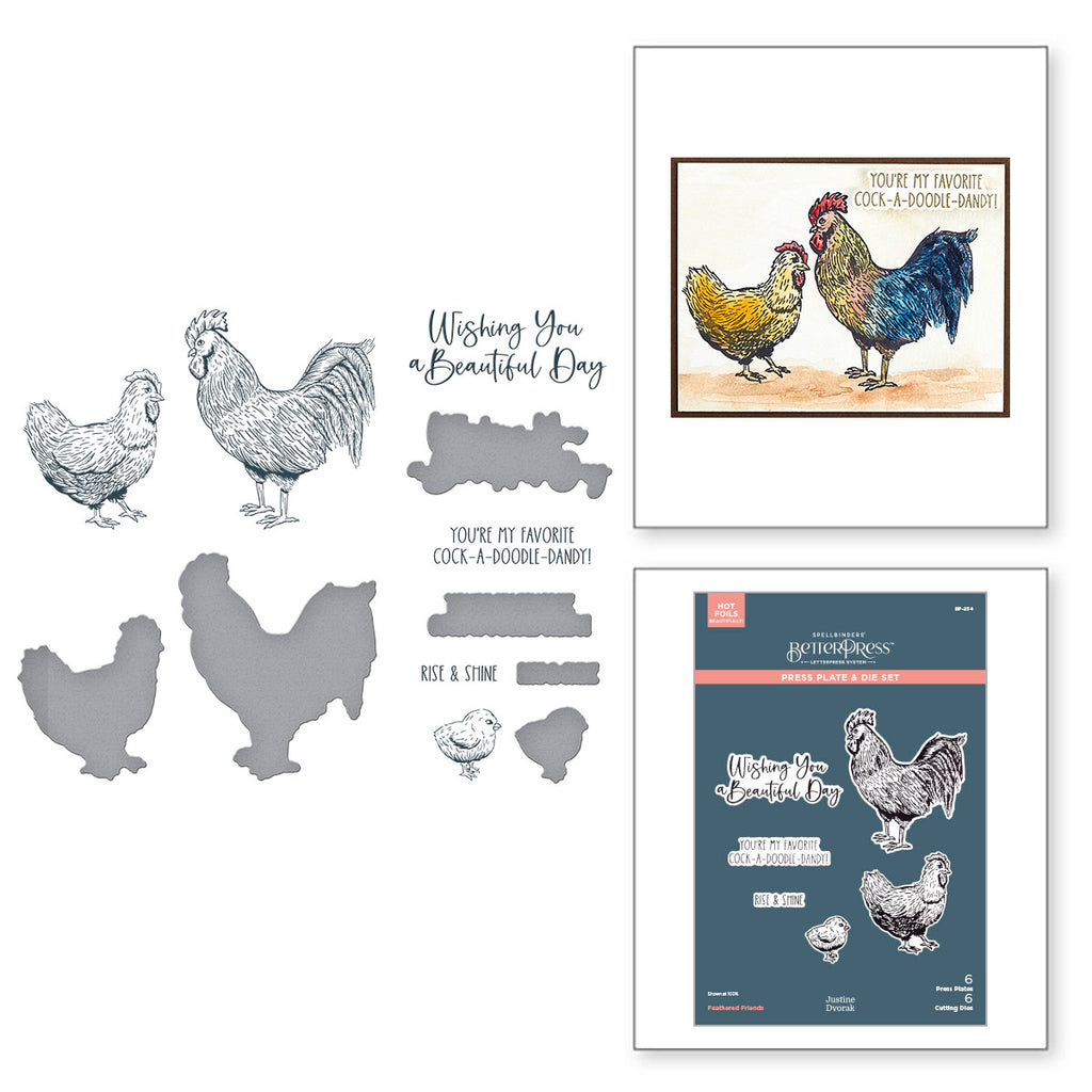 Spellbinders Feathered Friends BetterPress Plate and Die Set bp-234