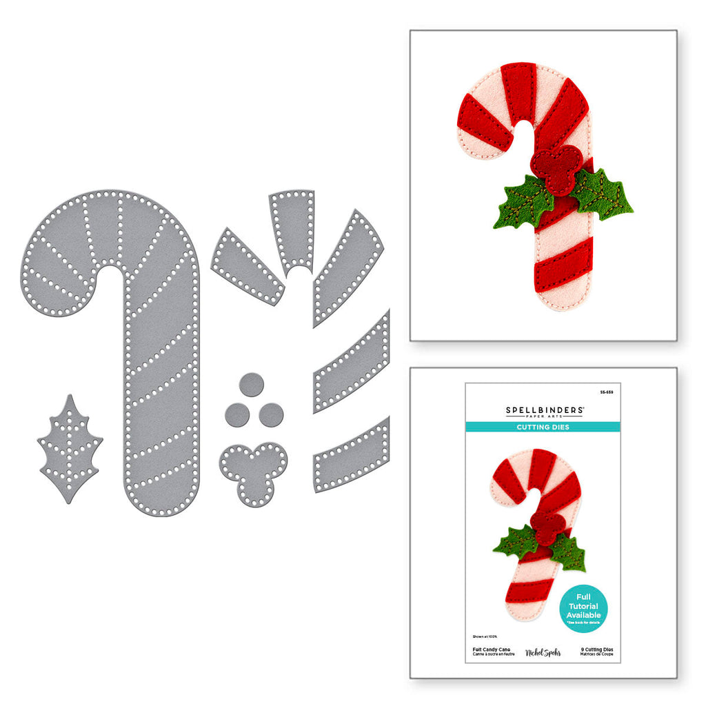 Spellbinders Felt Candy Cane Etched Dies s5-659