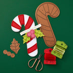Spellbinders Felt Candy Cane Etched Dies s5-659 sewn paper