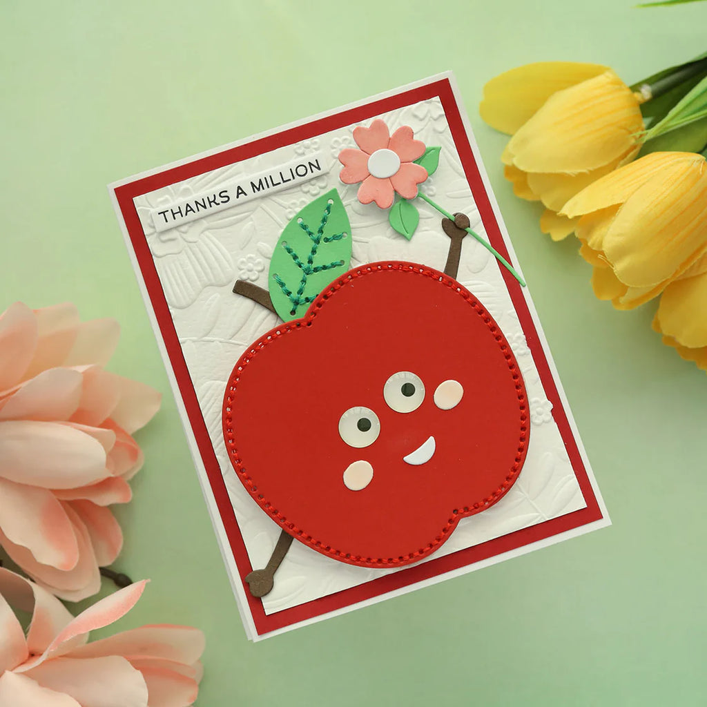 Spellbinders Felt Cheeky Apple Etched Dies s7-274 million
