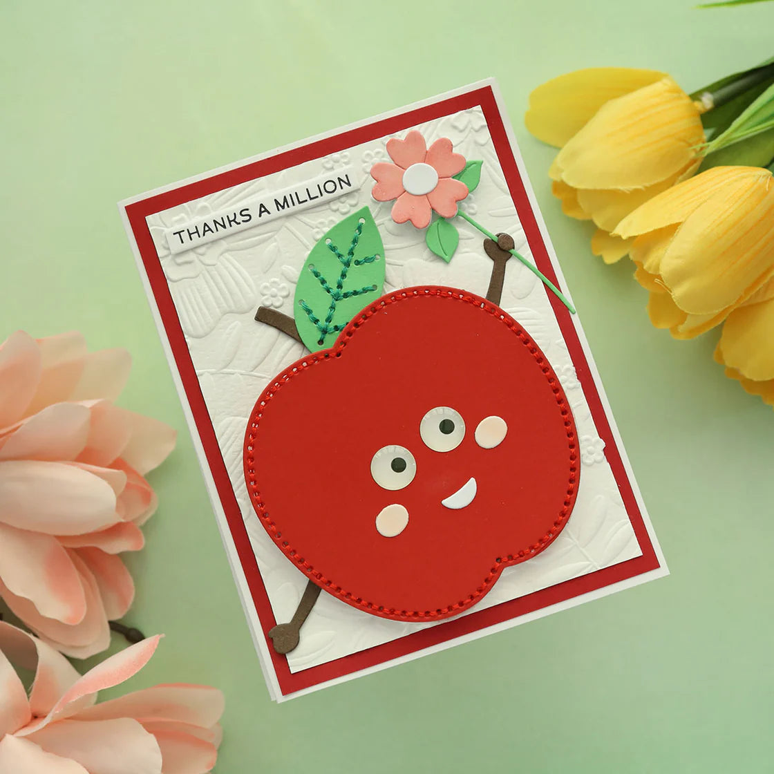 Spellbinders Felt Cheeky Apple Etched Dies s7-274 million