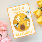 Spellbinders Felt Floral Beehive Etched Dies s5-688 birthday