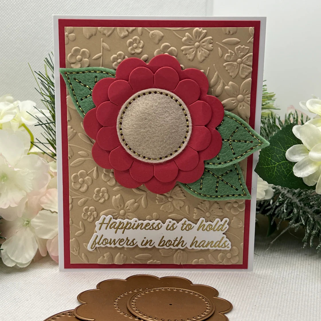 Spellbinders Felt Sunflower Bloom Etched Dies s6-257 happiness