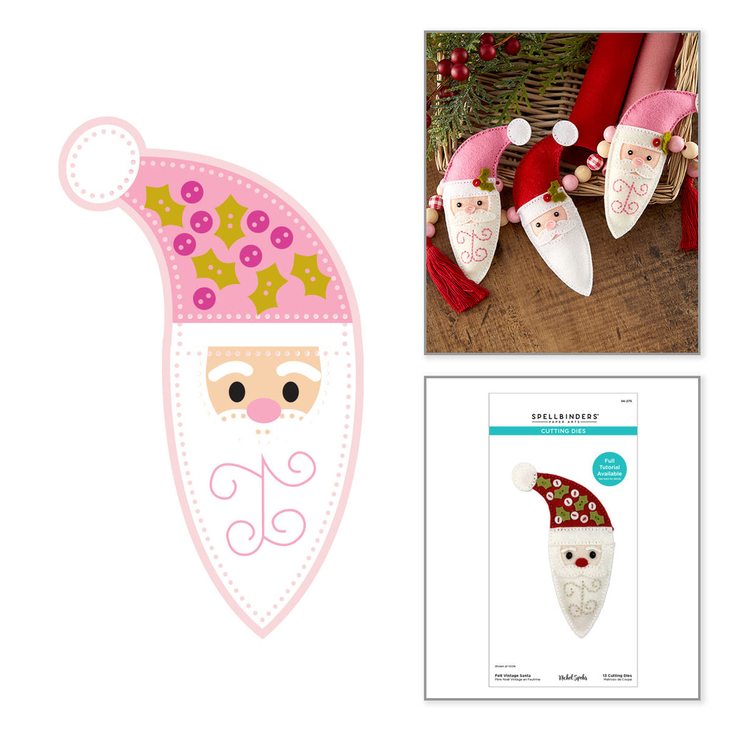 Spellbinders Felt Vintage Santa Etched Dies s6-275