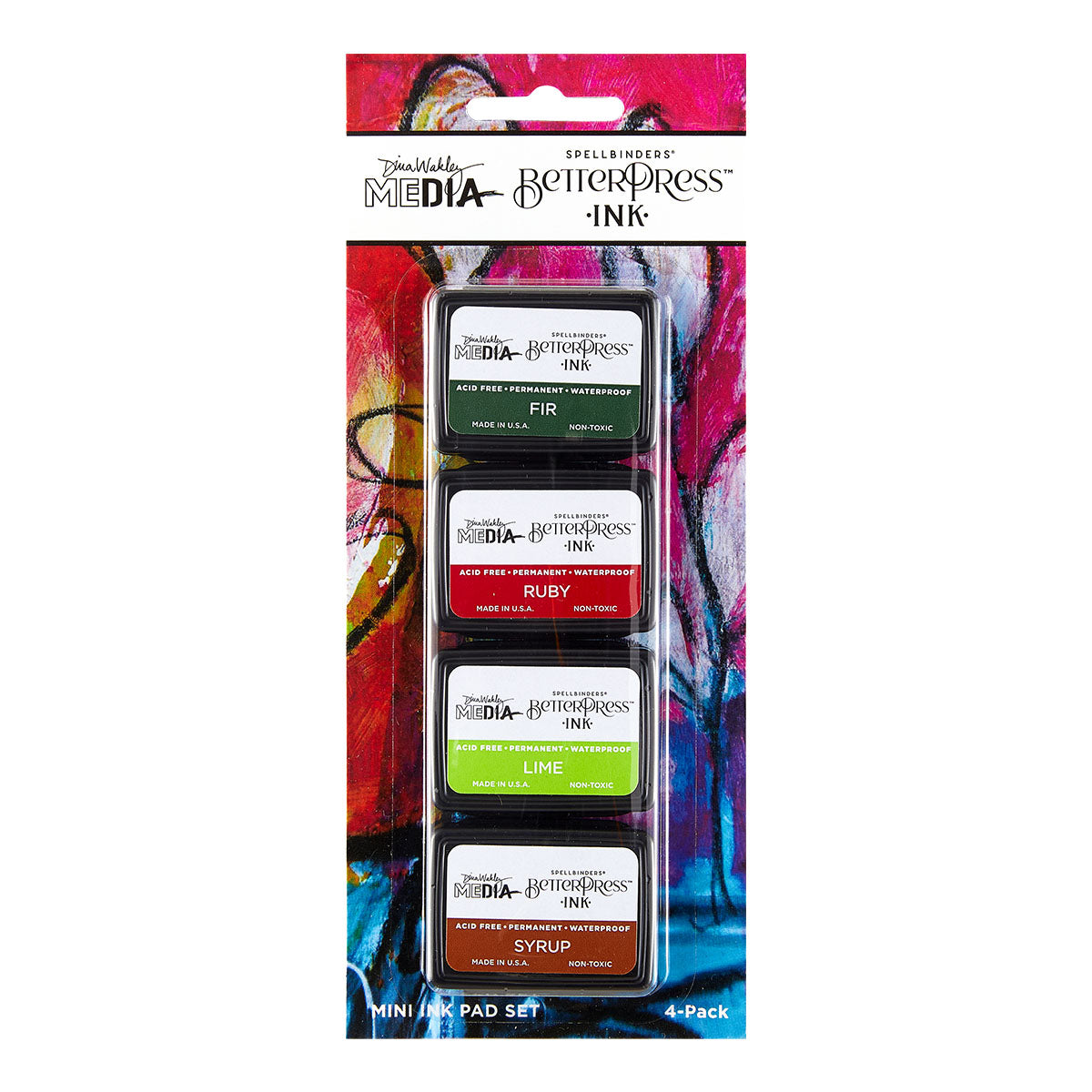 Spellbinders Festive BetterPress Ink Mini Set by Dina Wakley bpi-059 package