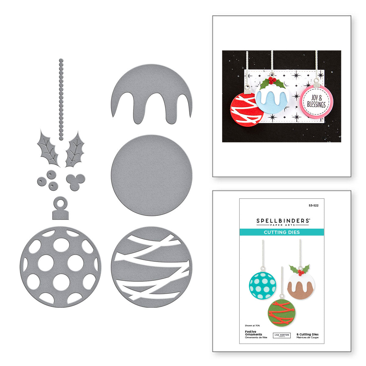 Spellbinders Festive Ornament Etched Dies s3-522