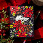 Spellbinders Festive Poinsettias BetterPress and Stencil Set bd-0898 splatter paint | color-code:ALT01