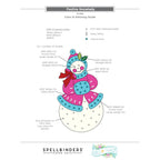 Spellbinders Festive Snowlady Etched Dies s7-306 color and stitching guide