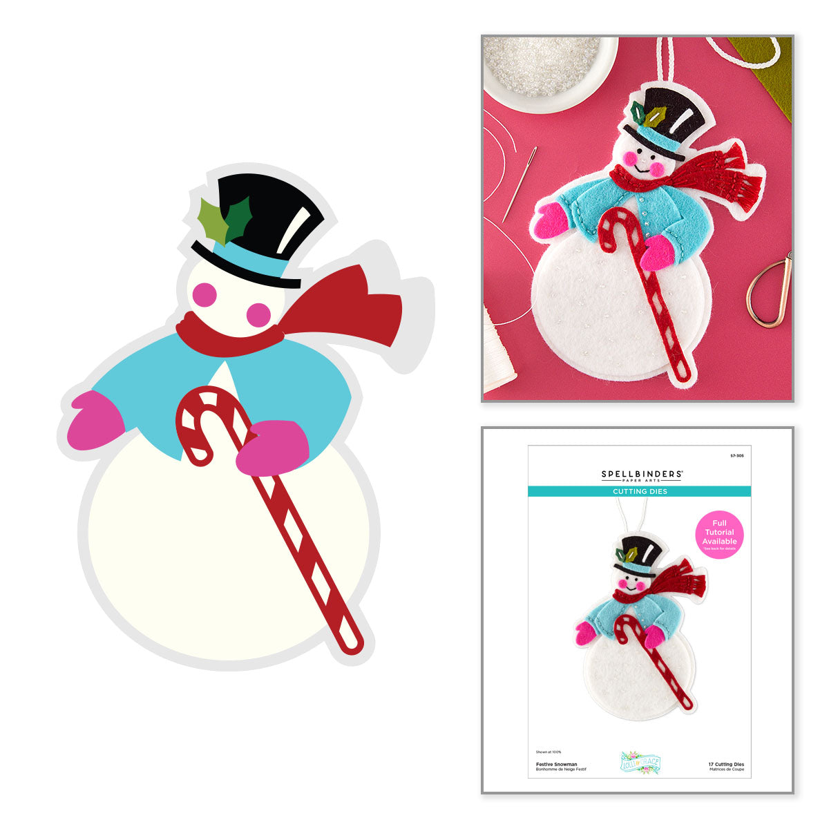 Spellbinders Festive Snowman Etched Dies s7-305