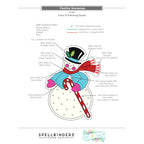Spellbinders Festive Snowman Etched Dies s7-305 color and stitching guide