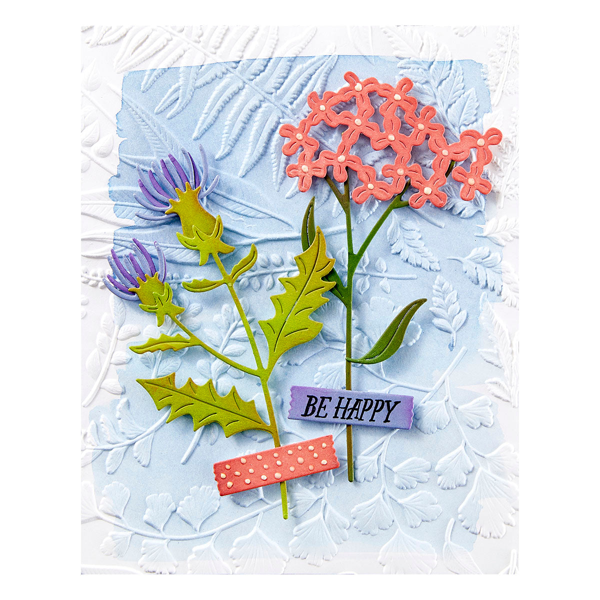 Spellbinders Field Notes 3D Embossing Folder e3d-106 be happy
