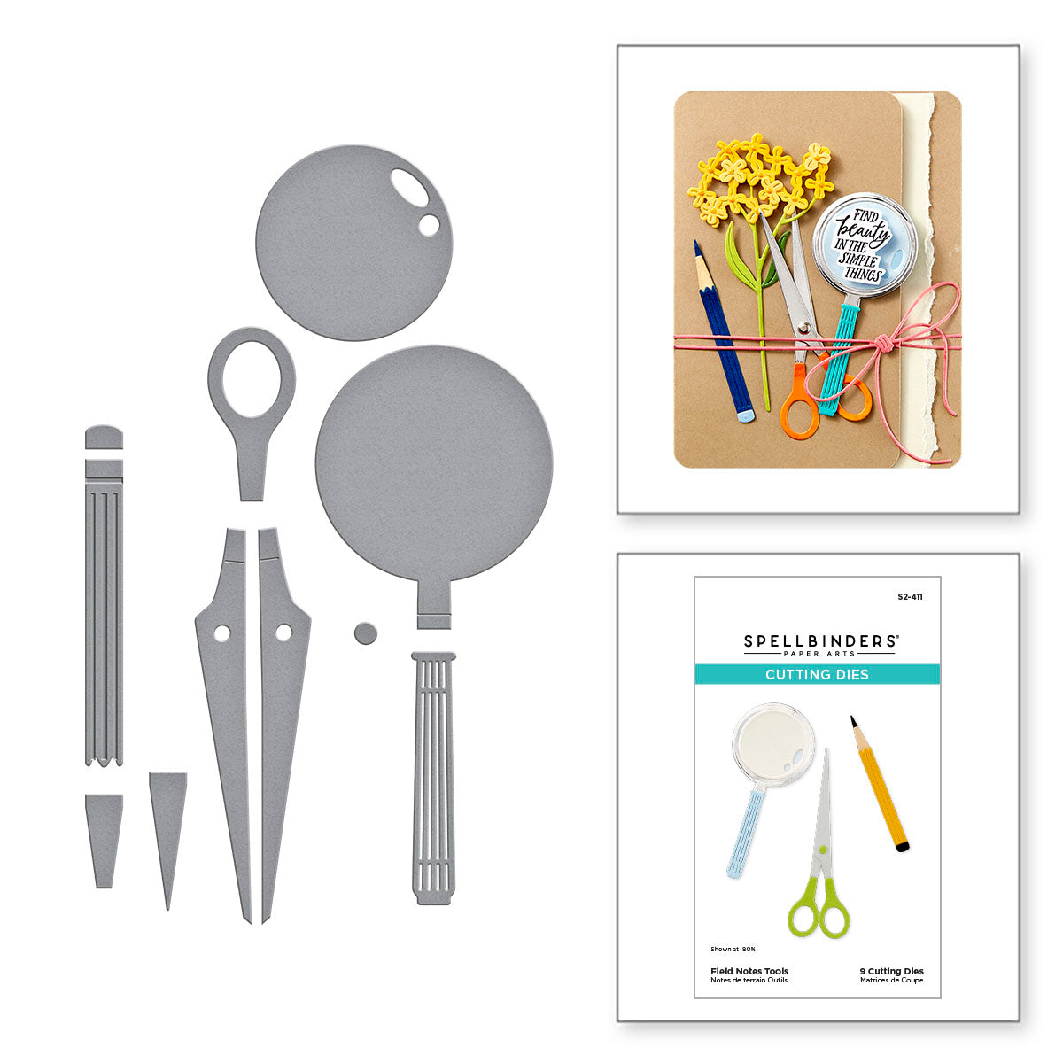 Spellbinders Field Notes Tools Etched Dies s2-411